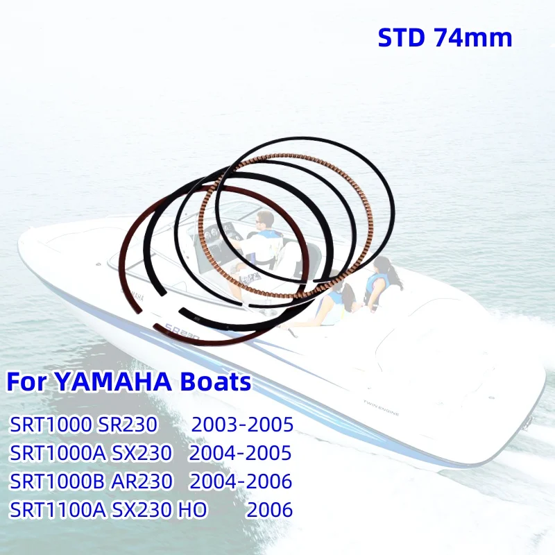 

Поршневые кольца STD 74 мм для лодки YAMAHA SRT1000 SR230 SRT1000A SX230 SRT1000B AR230 SRT1100A SX230 HO