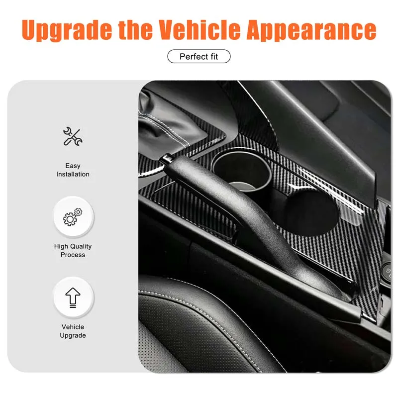 For Hyundai Elantra CN7 Elantra N 2024-2026 ABS Carbon Fiber Car Water Cup Handbrake Panel Cover Trim Interior Car Accessories