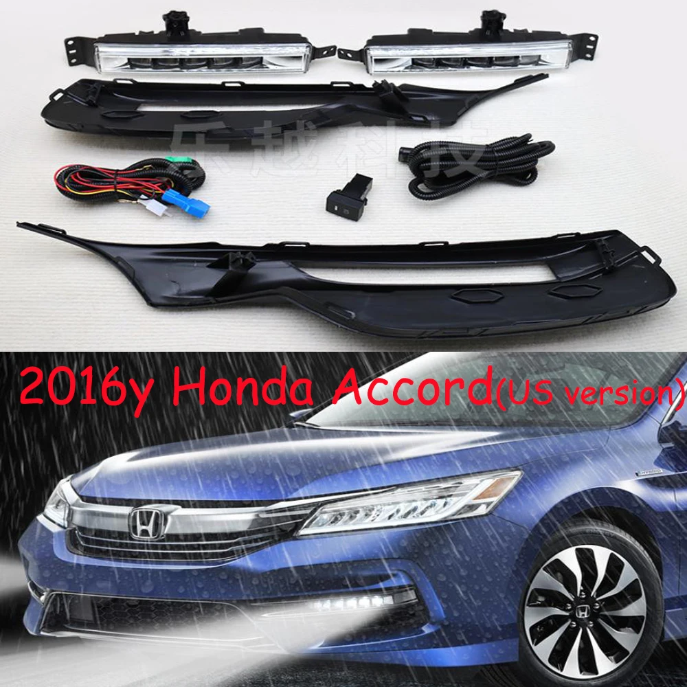 US version car accessories bumper headlight for Honda Accord daytime light LED 2016year for Honda headlamp Fog light