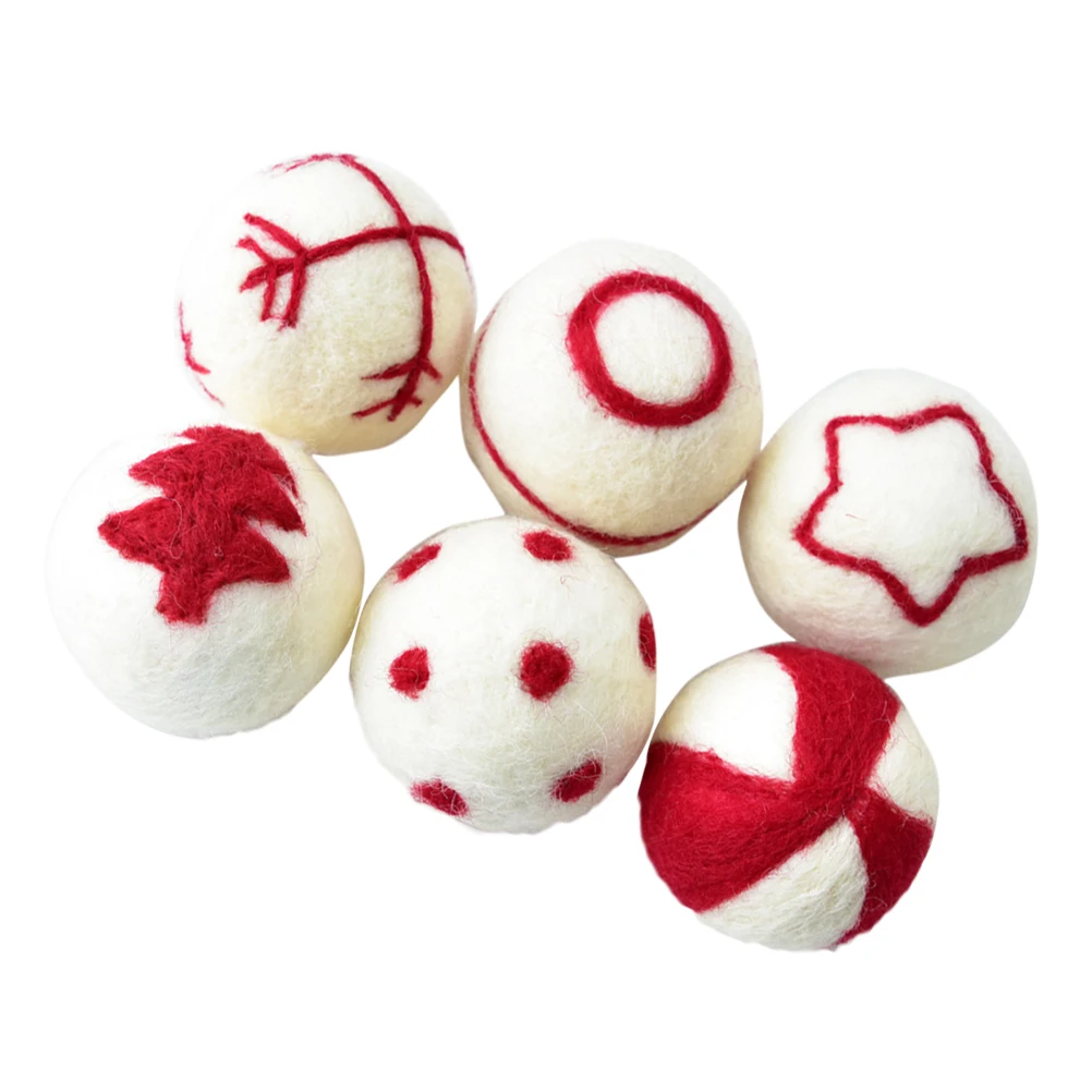 

6 Pcs Wool Ball Pendant Decorations Hanging Christmas Felt Tree Balls for Holiday Ornaments