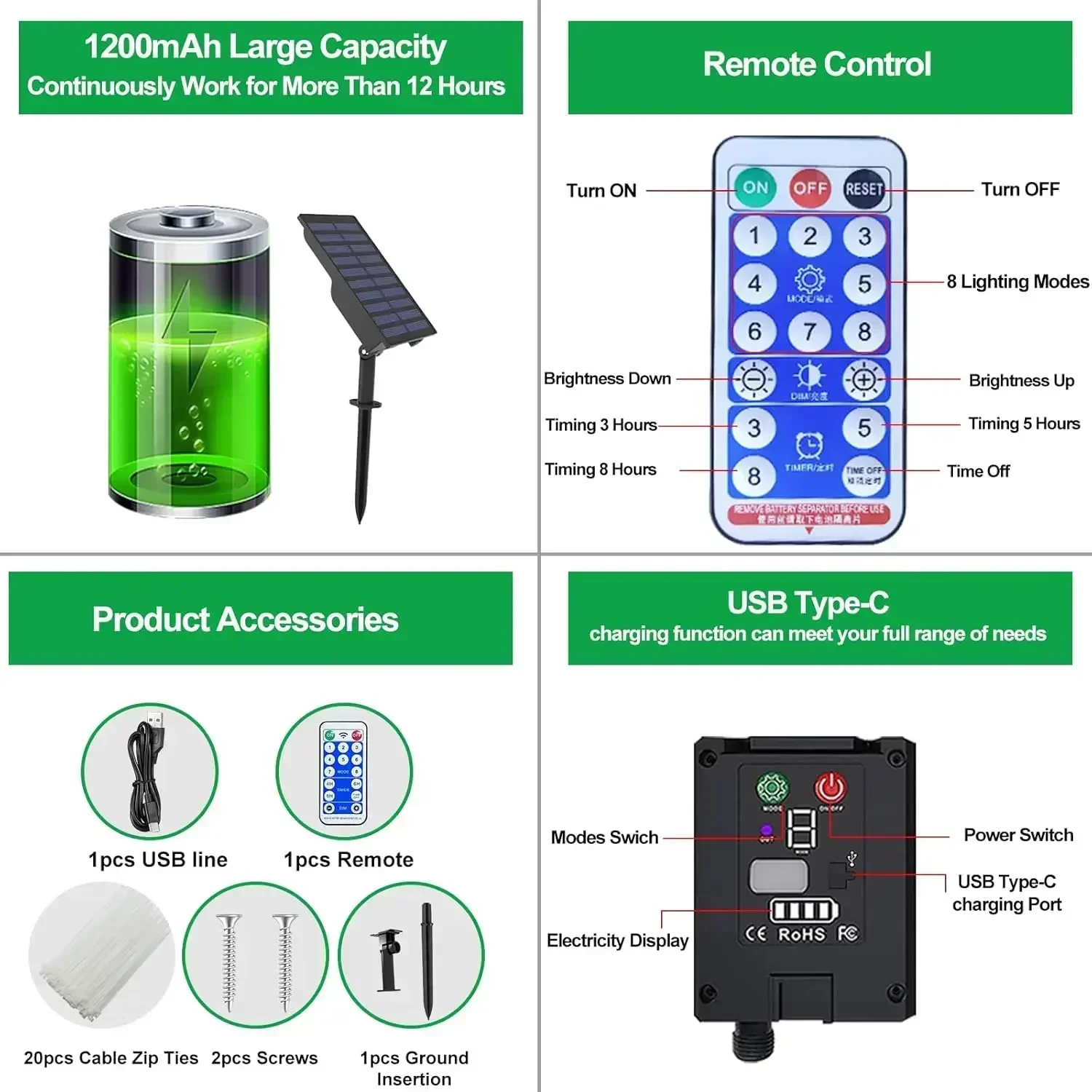 300 LED Solar Rope Lights Outdoor Garden String Lights 8 Modes Outdoor Waterproof Fairy Lights Christmas Decor Garden Decorative