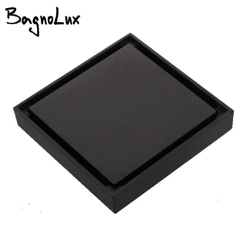 Square Anti-odor Floor Waste Grates 100X100 Shower Drain Black Bathroom Floor Drain Tile Insert 100% Brass Bathroom Accessory