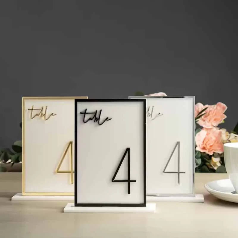 Gold Table Numbers Acrylic Table Numbers  Wedding Centerpieces Luxury Decor Wedding Table numbers for Wedding Reception Wedding