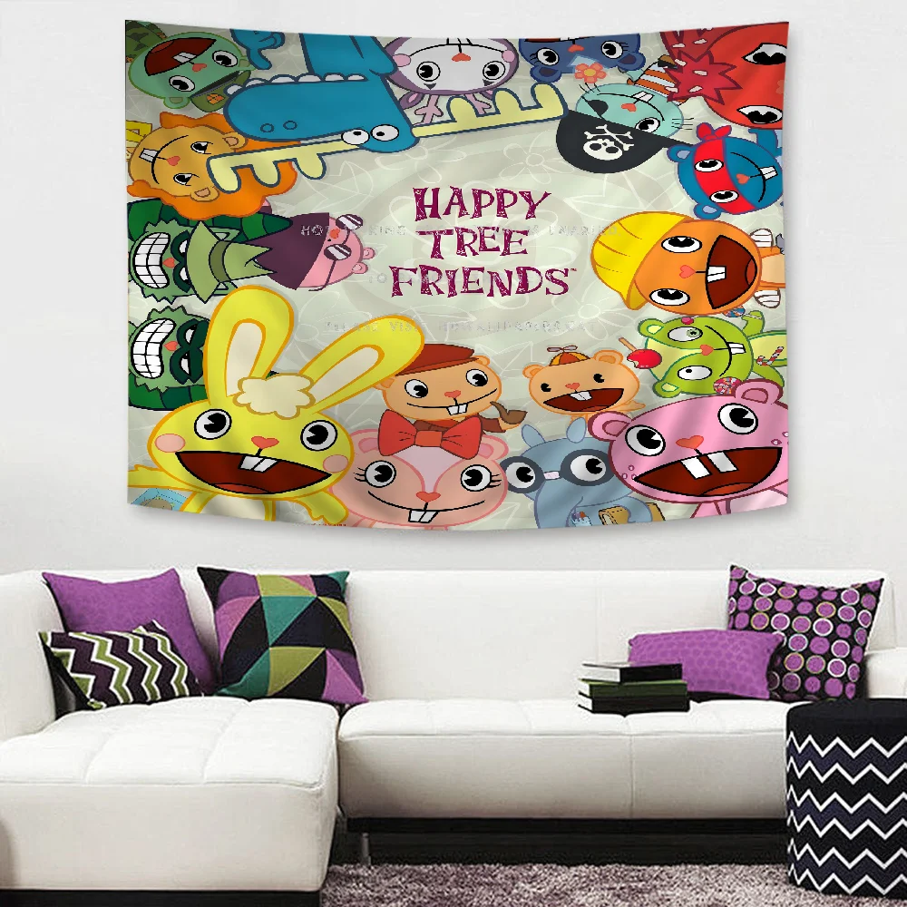 Happy Tree Friends Cartoon Tapestry Home Decoration hippie bohemian decoration divination Home Decor