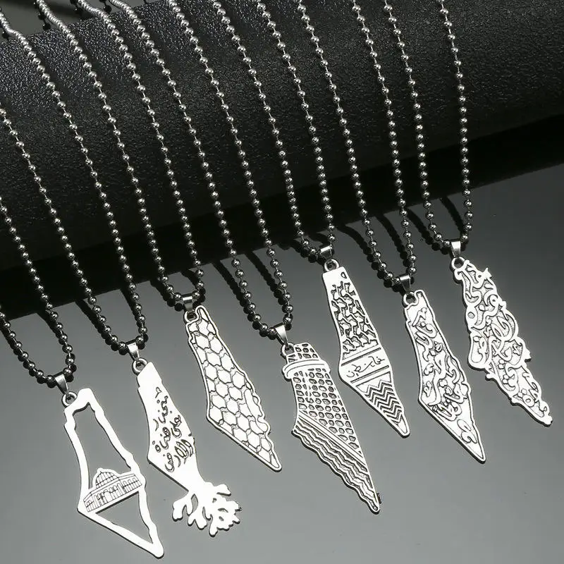 Fashion Keffiyeh Pendant Chain Necklace Scarf Shape Personalized Charm Trendy Jewelry Gift