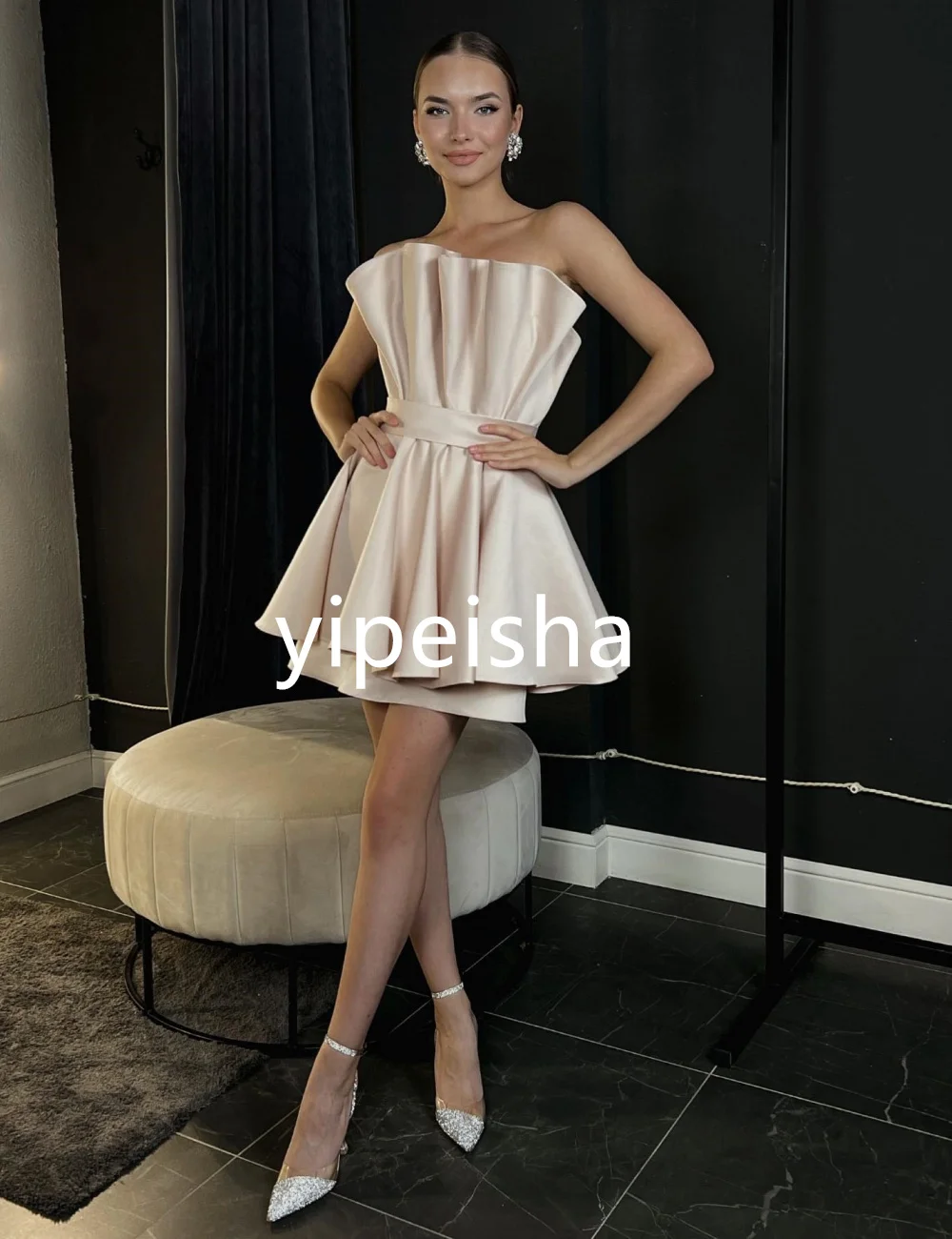 Customized Sizes Available A-line Strapless Short Dresses Homecoming Dresses Classic Exquisite Modern Style Pastrol Unisex Chine