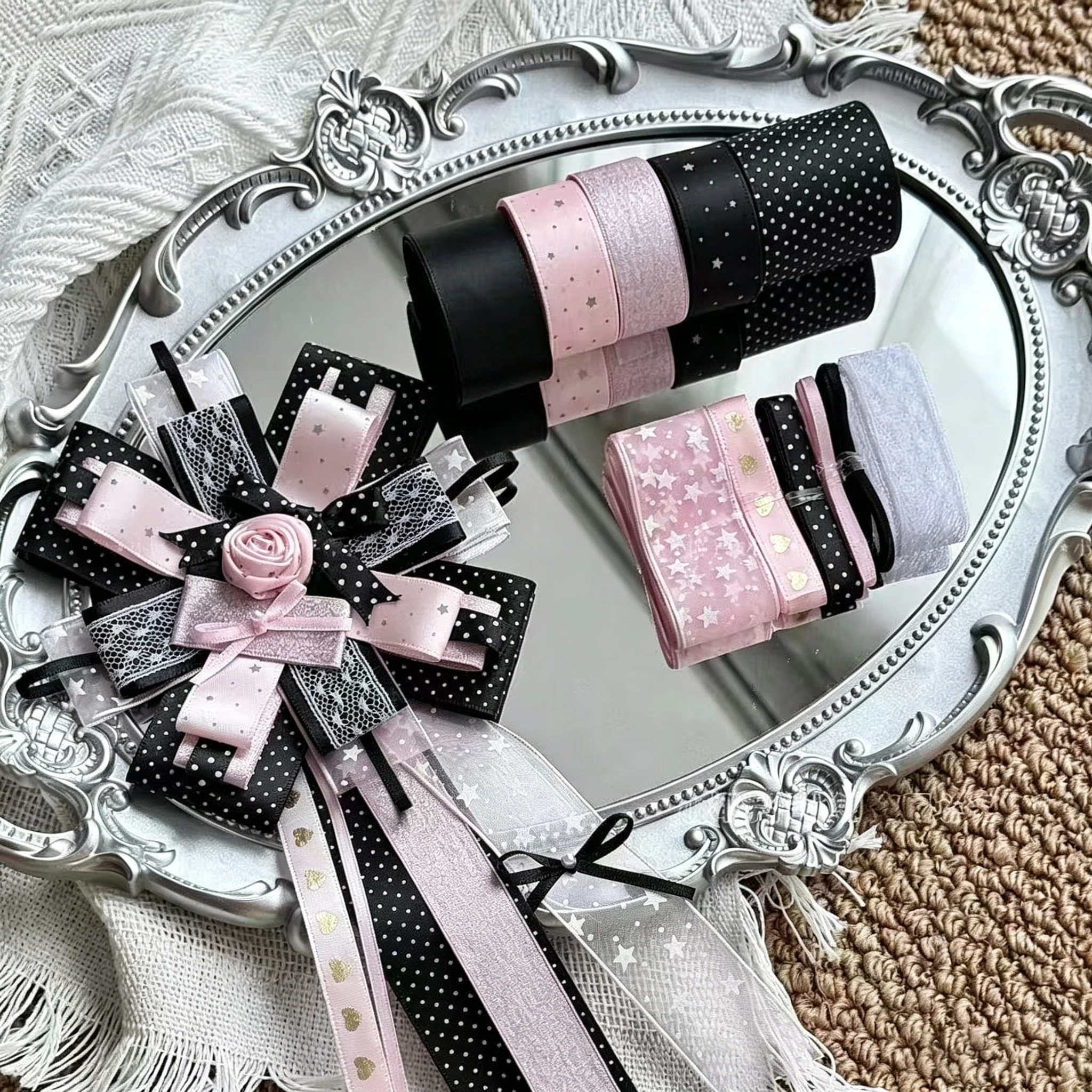 10-teiliges Set mit koreanischen Polka-Dot-Bändern, handgemachtes DIY-Material, Geschenkverpackung, Dekorationsband, Geburtstagsgeschenk-Dekorationsband – Detail 7