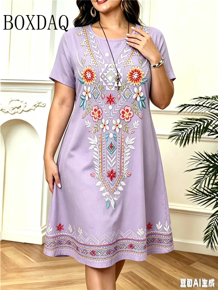Robe décontractée ample à col  - Vintage Fashion Plus Size avis et prix