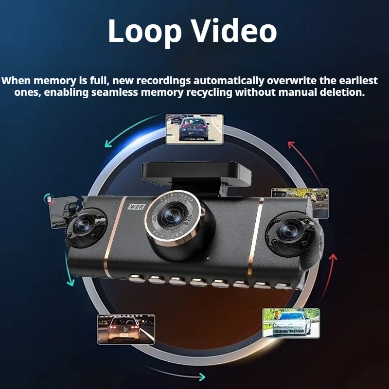 Car Driving Recorder 3 Inch Four Lens 4 Recording High Definition Mobile Phone Panoramic Recorder