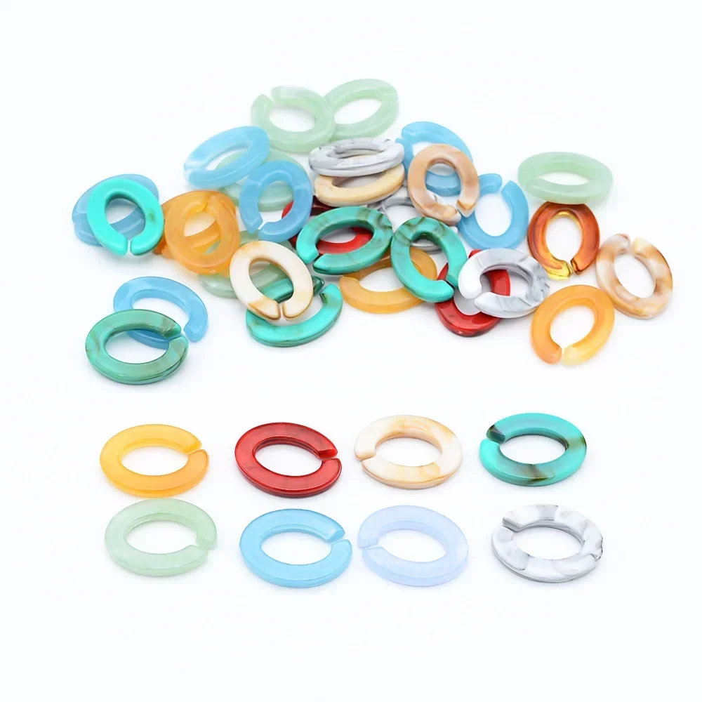 50 Pieces  19 * 25mm  Retro  Ellipse  Open Plastic Chain Insert Ring  DIY Charm Manufacturing Jewelry Accessories Materials