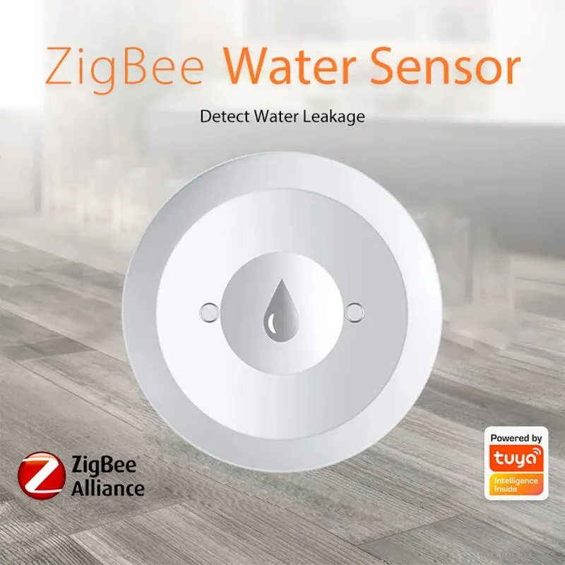 Tuya Zigbee Water Sensor Flood Leak Detector App Remote Monitoring for Kitchen/Bathroom Support Home Assistant Zigbee