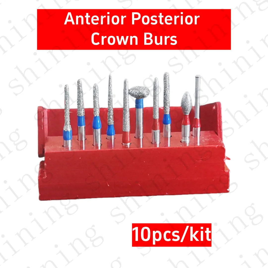 

Dental Bridge Preparation Anterior Posterior Crown Diamond Burs Silver 10Pcs/Kit