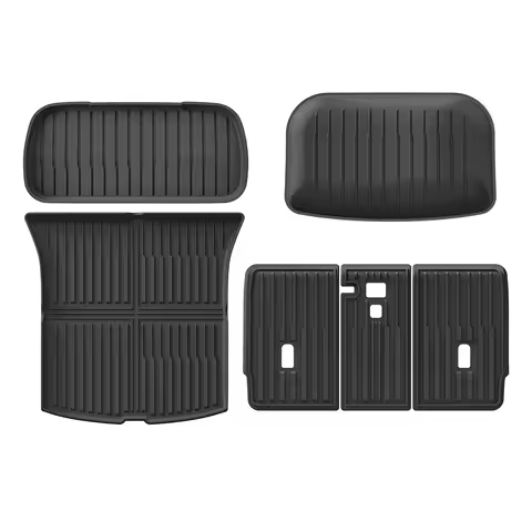 LUCKEASY for Tesla Model Y Launch Juniper 2025 2026 Rear Trunk Seat Backrest Cushion Anti-Kick Mat Car TPE Trunk Protection Pad
