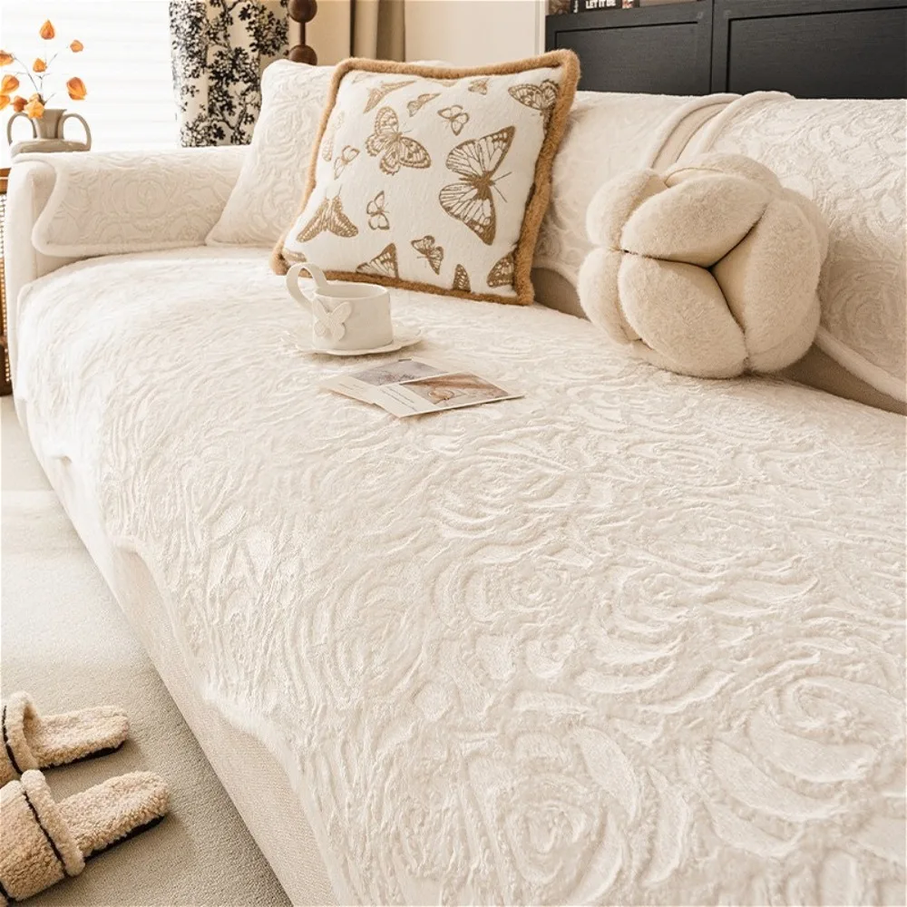 رشاقته أريكة حصيرة غطاء الشمال الوردي الجاكار الزاوية L شكل الأرائك منشفة عدم الانزلاق الأريكة حامي غرفة المعيشة 1/2/3/4 مقاعد صوبارفير #4