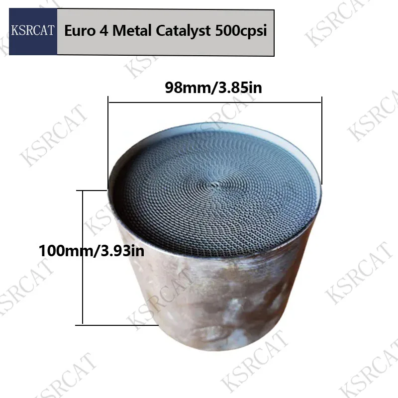 Euro 4 98*100MM Metal catalyst 500CPSI Catalytic Converter Suitable For automotive particulate filter replacement