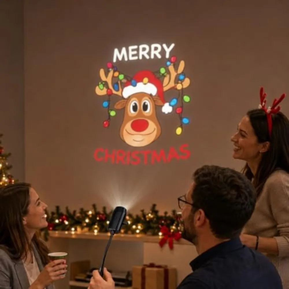 HD Resolution Christmas Scene Projector Plug and Play Multiple Scenes Festive Scene Projector Night Light Projector Home Bedroom