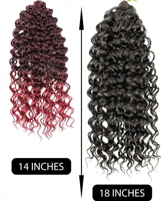 Curl Crochet Hair 14/18 Inch Beach Curl Water Wave Crochet Braids Ocean Wave Curly Crochet Hair for Black Women Deep Wave