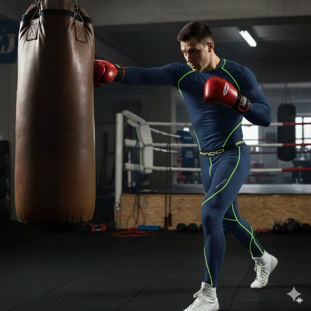 FINDCI Set da corsa sportivo da uomo Camicia a compressione + Pantaloni attillati sulla pelle Maniche lunghe Tuta da fitness ad asciugatura rapida Tute da yoga per palestra