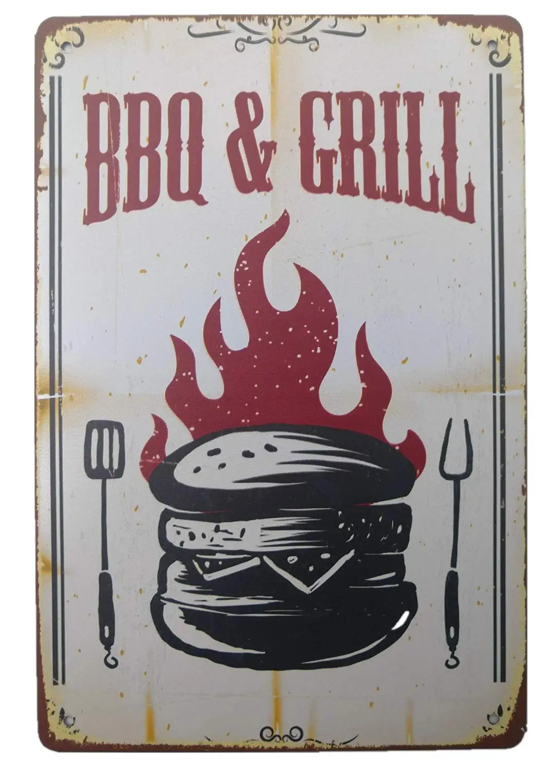 

AIQIBAO Metal Vintage Tin Sign Decor-Barbecue Party for Bar Pub Shop Funny Retro Wall Art Sign 12" X 8"