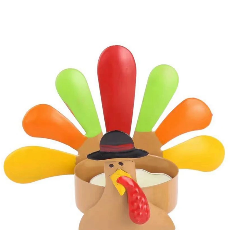 N85R-Wrought Iron Metal Colored Turkey Tea Light Candle Holder Candle Holder Stands As A Family Tabletop Centerpiece