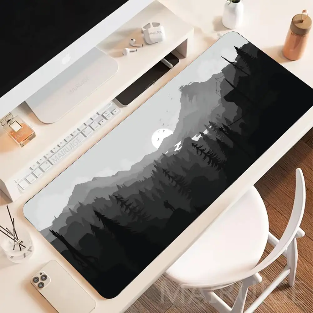 Gray forest mountain view Table Cushion Mouse Pad Large Gaming Non-slip Seamed Extended Pads Gamer Keyboard Office Accessories M