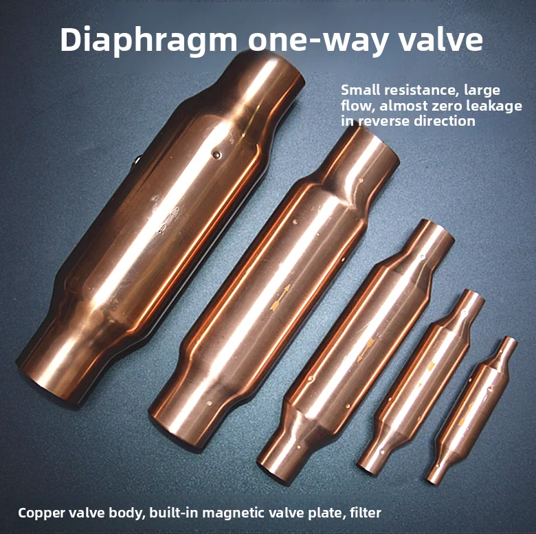 

Copper Diaphragm Check Valve 6-42mm – One-Way Valve for Central AC, Refrigeration, Heat Pump Systems, HVAC Plumbing Parts