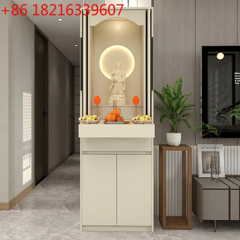 

Modern Light Luxury Small God of Wealth Ancestor God Cabinet with Door Shrine Shrine Standing Cabinet