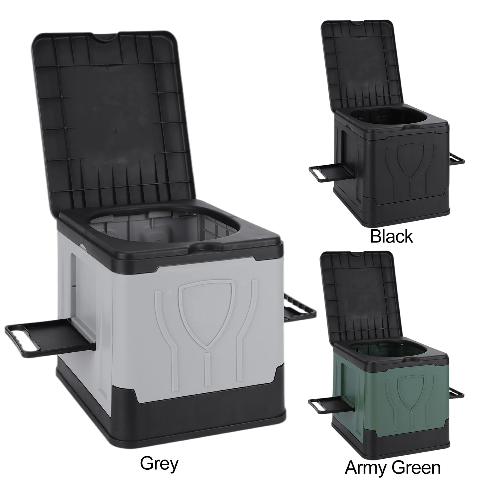 Folding Portable Toilet with Paper Holder & Lid Collapsible Toilet Reusable for Camping Travel Outdoor Car RV & Emergency Use