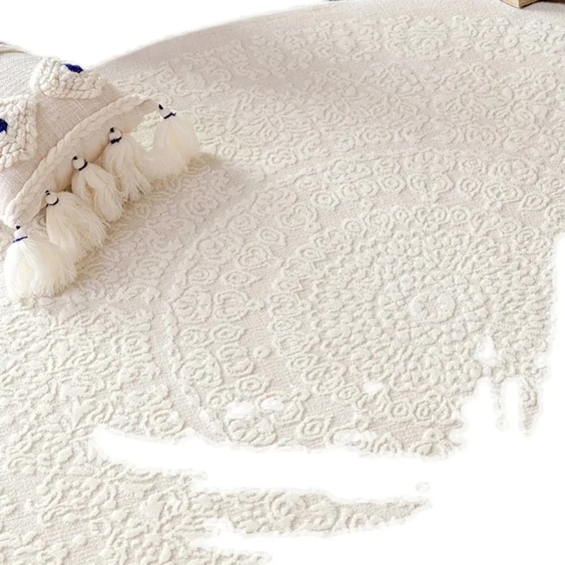 F132  Japanese-style light luxury wool round carpet living room bedroom cloakroom wabi-sabi mattress bedside blanket