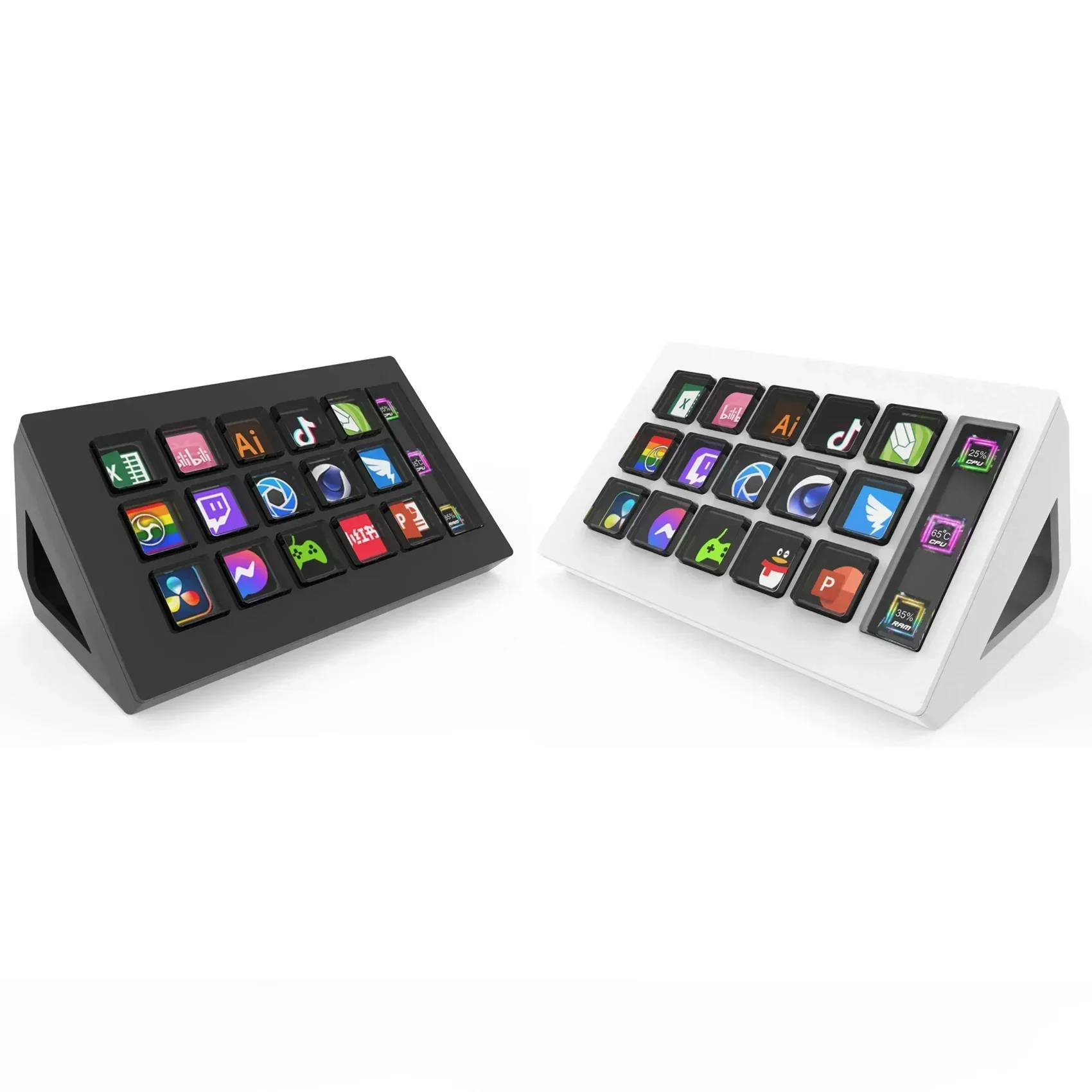 2024 Visual Stream Deck Keyboard LCD Button 15 Keys Live Content Creation Controller Custom Button For Windows/Macos/Android/Ios