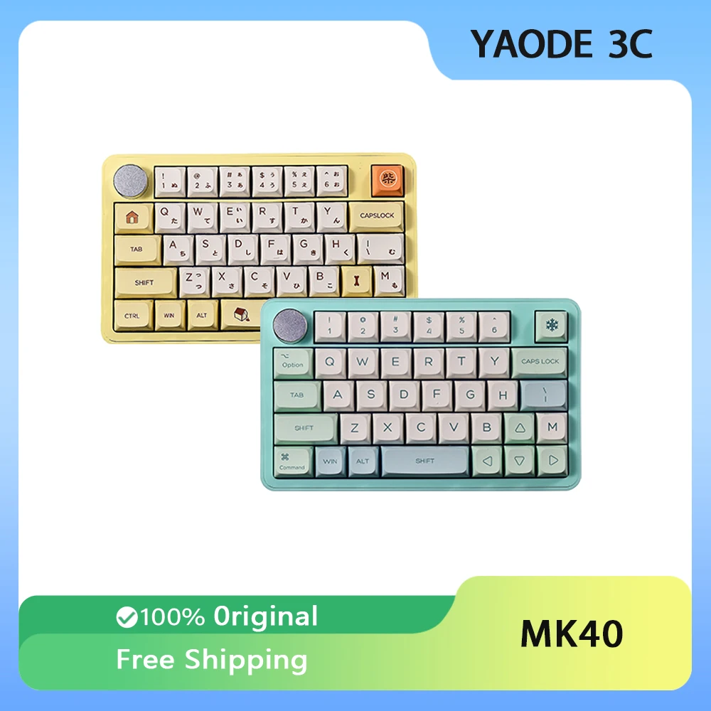 MK40 Mechical Keyboard 38Keys Wired Knob Macro Programming One-Hand Left-Hand Customized Gaming Keyboard Laptop Accessory