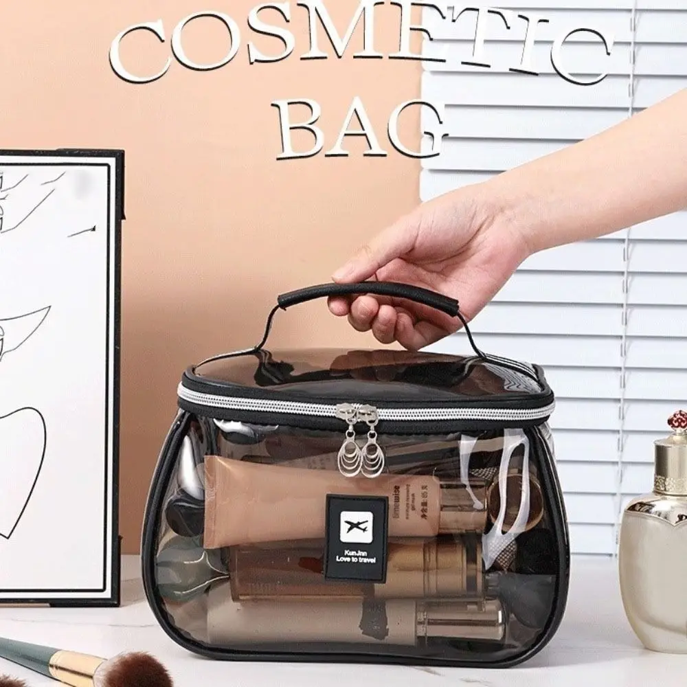 New PVC Wash Bag Transparent Waterproof Cosmetic Bag Large Capacity Handheld Makeup Storage Bag Women - Image 4