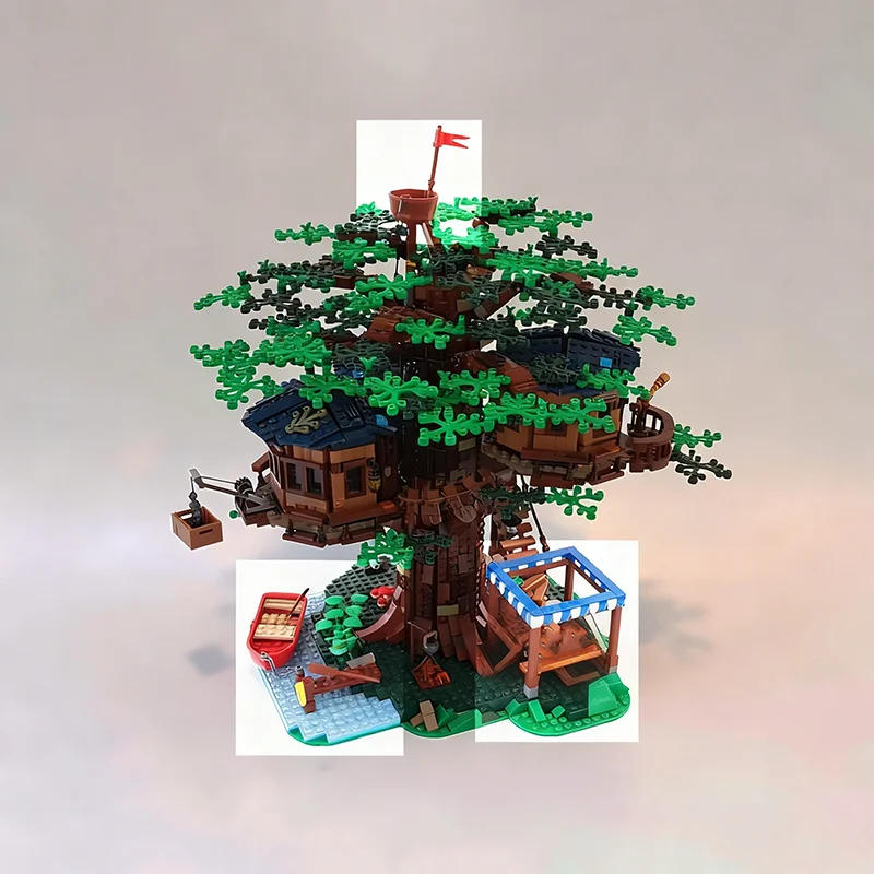 3188pcs MOC Lakeside Casa sull'albero Idee e blocchi di costruzione di modelli Costruzione Regali di Natale fai da te Idea giocattolo creativo Compleanno per bambini