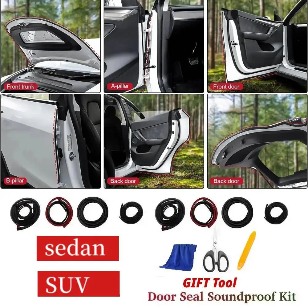 

For sedan car SUV Car Door Seal Strip Kit Soundproof EPDM Rubber Weatherstrip Auto Trunk Hood A B Pillar Sealing Set