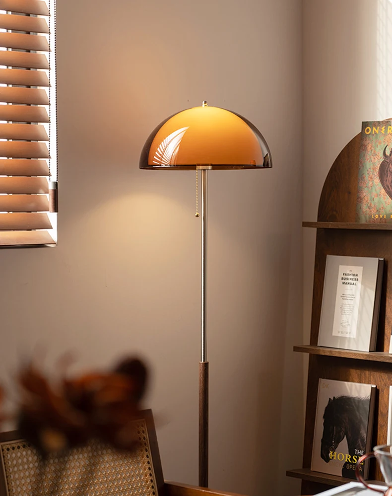 Dark Brown Acrylic Lampshade Floor Lamp E27 Bulb