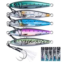 Goture Metal Cast Slow Jigging Fishing Lure 60g 80g 100g 150g Double Hook Hard Bait Sinking Jigging Pesca Bait for Sea Fishing