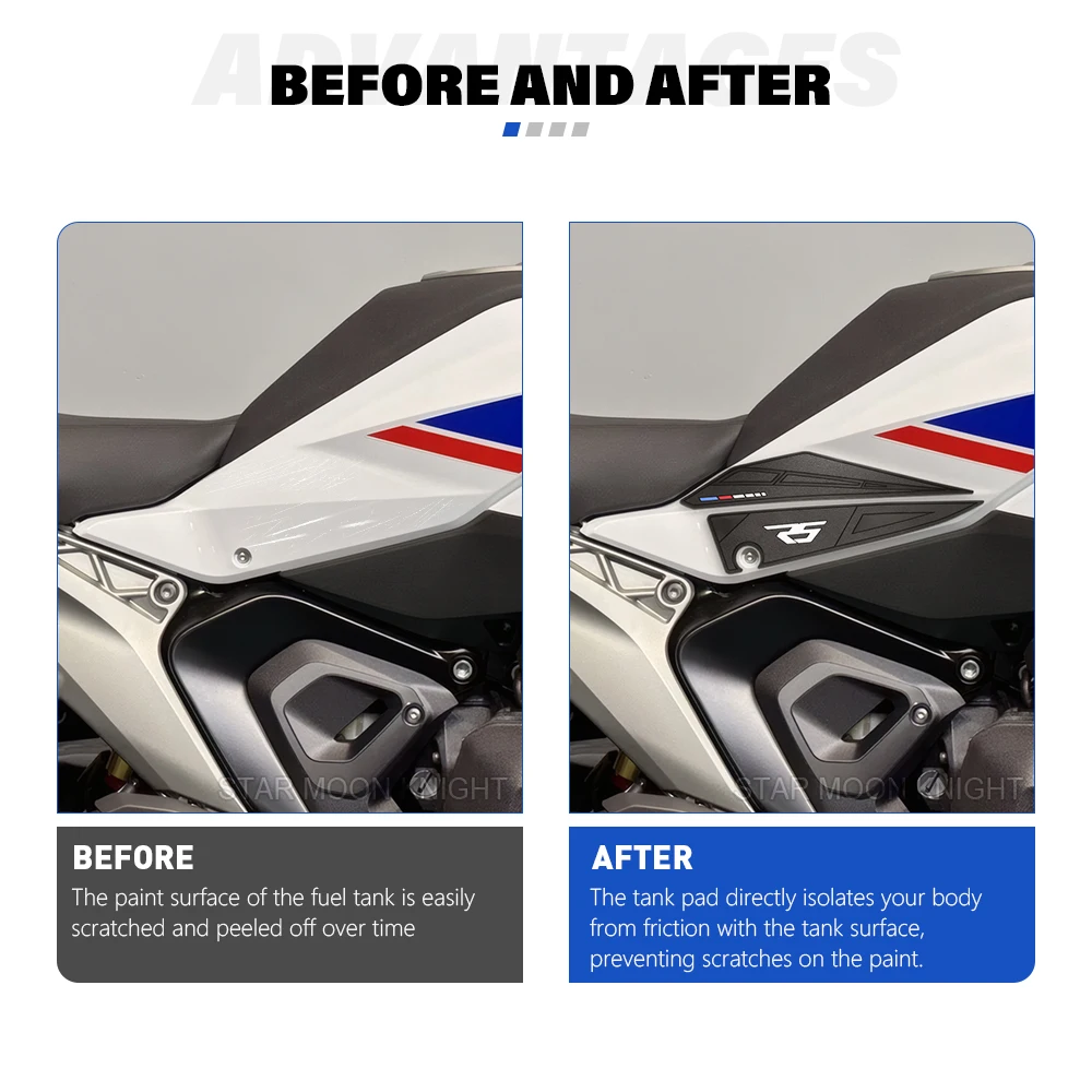 For BMW R1300RS R 1300 RS R1300 RS (2025-) Motorcycle Accessories Tank Pad Fuel Protector Anti-slip Sticker Rubber Tankpad