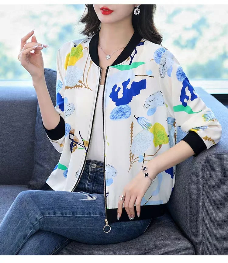 

Sunscreen clothes for women in summer, thin and UV resistant slimming and stylish cardigan top for middle-aged mothers basebal