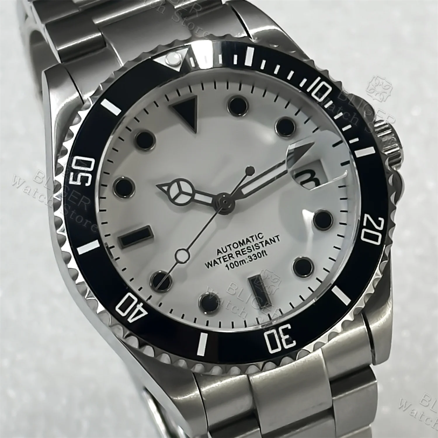 BLIGER 36Mm 38Mm NH35A PT5000 Jam Tangan Pria Menyelam Otomatis Jam Tangan Mekanis Bercahaya Bezel Keramik Berputar Kaca Safir Tanggal