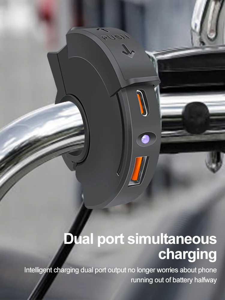 AliExpress 48W Motorcycle USb Fast Charger Waterproof Socket With Type C Cell Phone Port Power Outlet With Switch/LED Light For Bike Moto