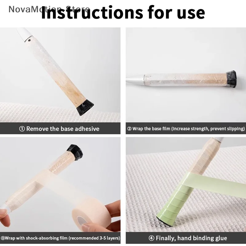 

PU Sponge Tennis Badmintion Racket Overgrip 2/1 Roll Shock-absorbing Film + 2/1 Roll Base Film Handle Membrane Damping Grip Skin