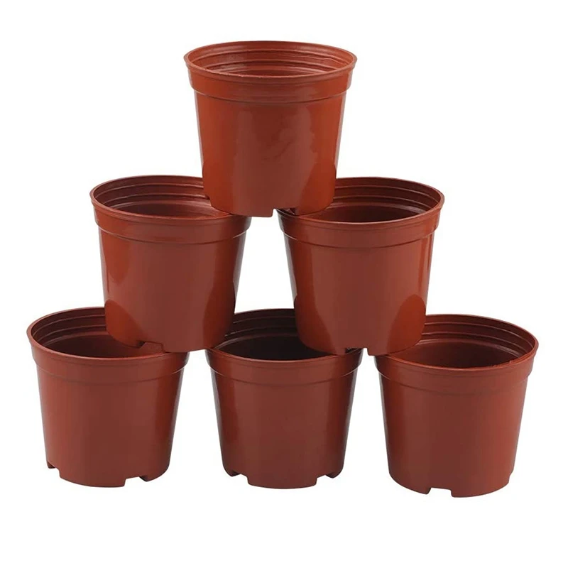 New 100Pcs 8.5CM Round Plastic Plant Pots Small Flower Pots For Plant Nursery Small Potted Plants
