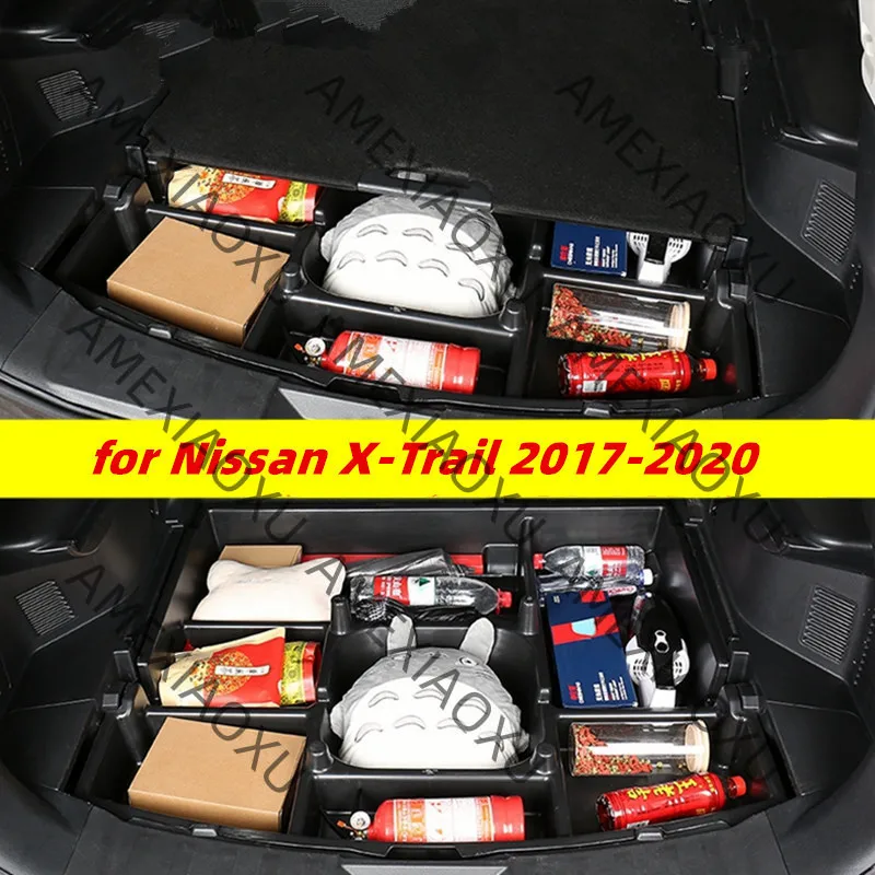 

Для Nissan X-Trail 2017-2021: Аксессуары, органайзер для багажника, большая коробка для хранения, ящик для инструментов и мелочей