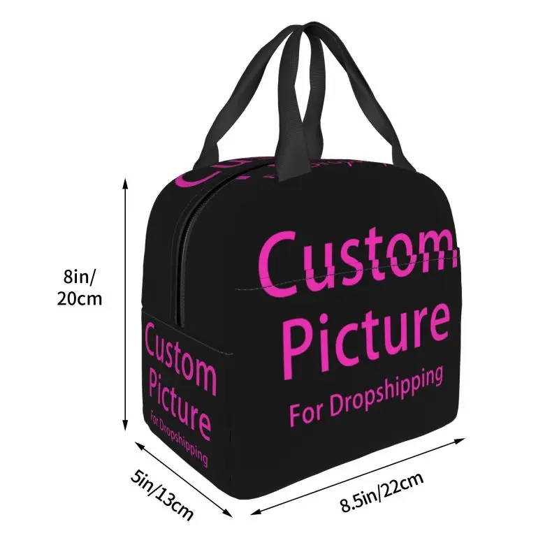 Personalized Custom Photo Logo Insulated Lunch Box DIY Print Reusable Warm Cooler Thermal Lunch Bag Picnic Container Tote Bags