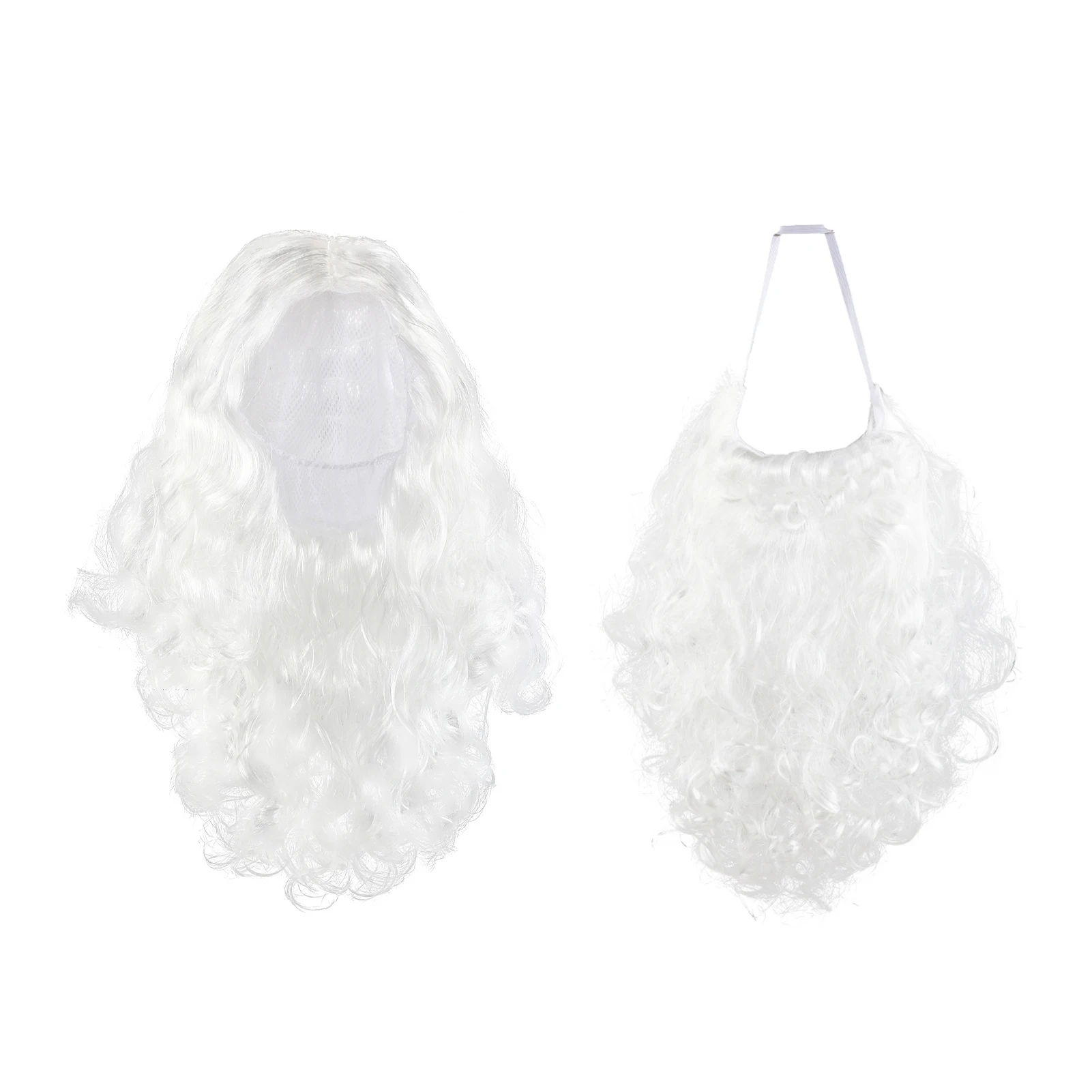 

2pcs PE Versatile Santa Claus Wig Beard Set For Holiday Dress-Up Santa Claus Beards And Wigs Modern