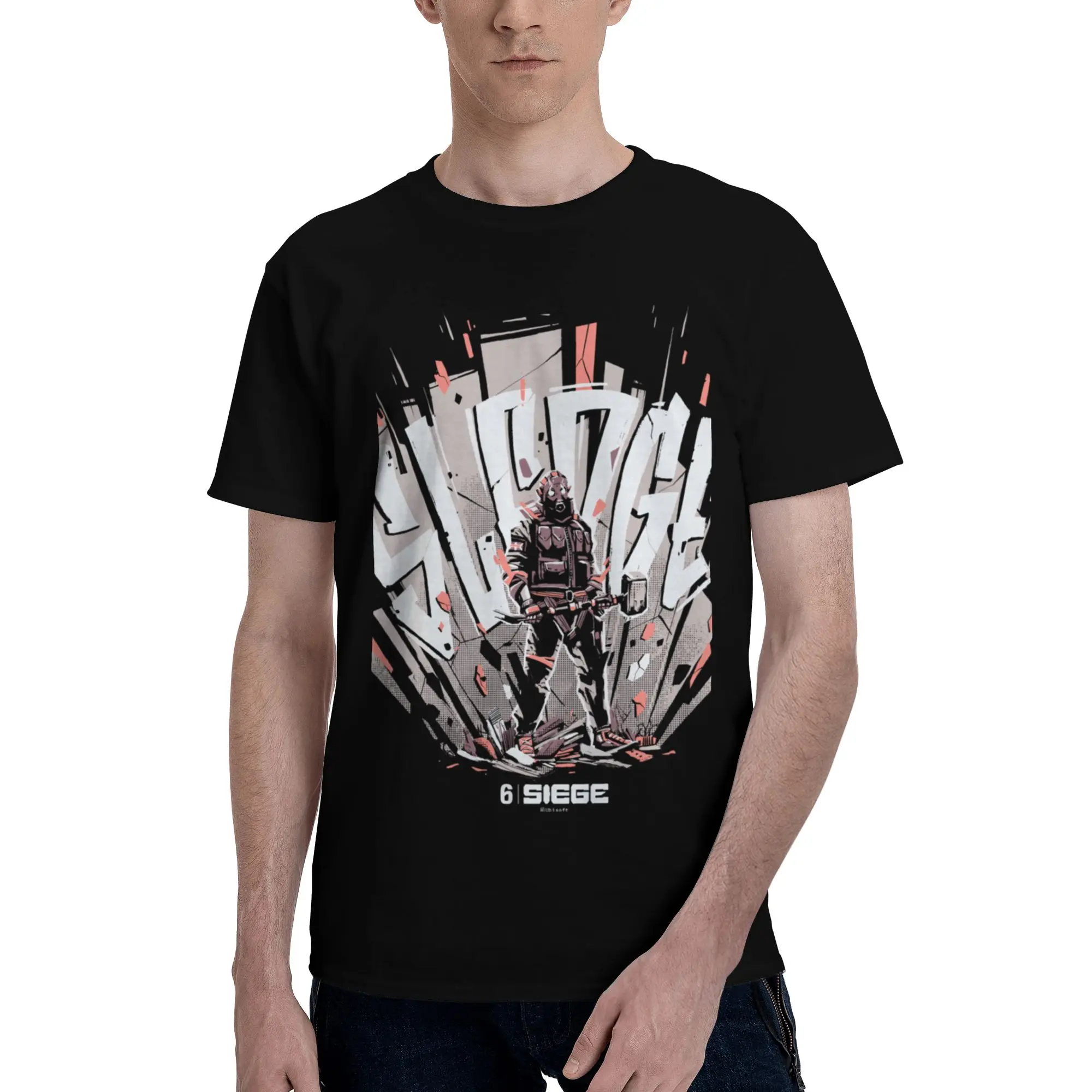 Six Siege Sledge Men T-Shirt Clothes  Tees Short Sleeve fugees 100% Cotton