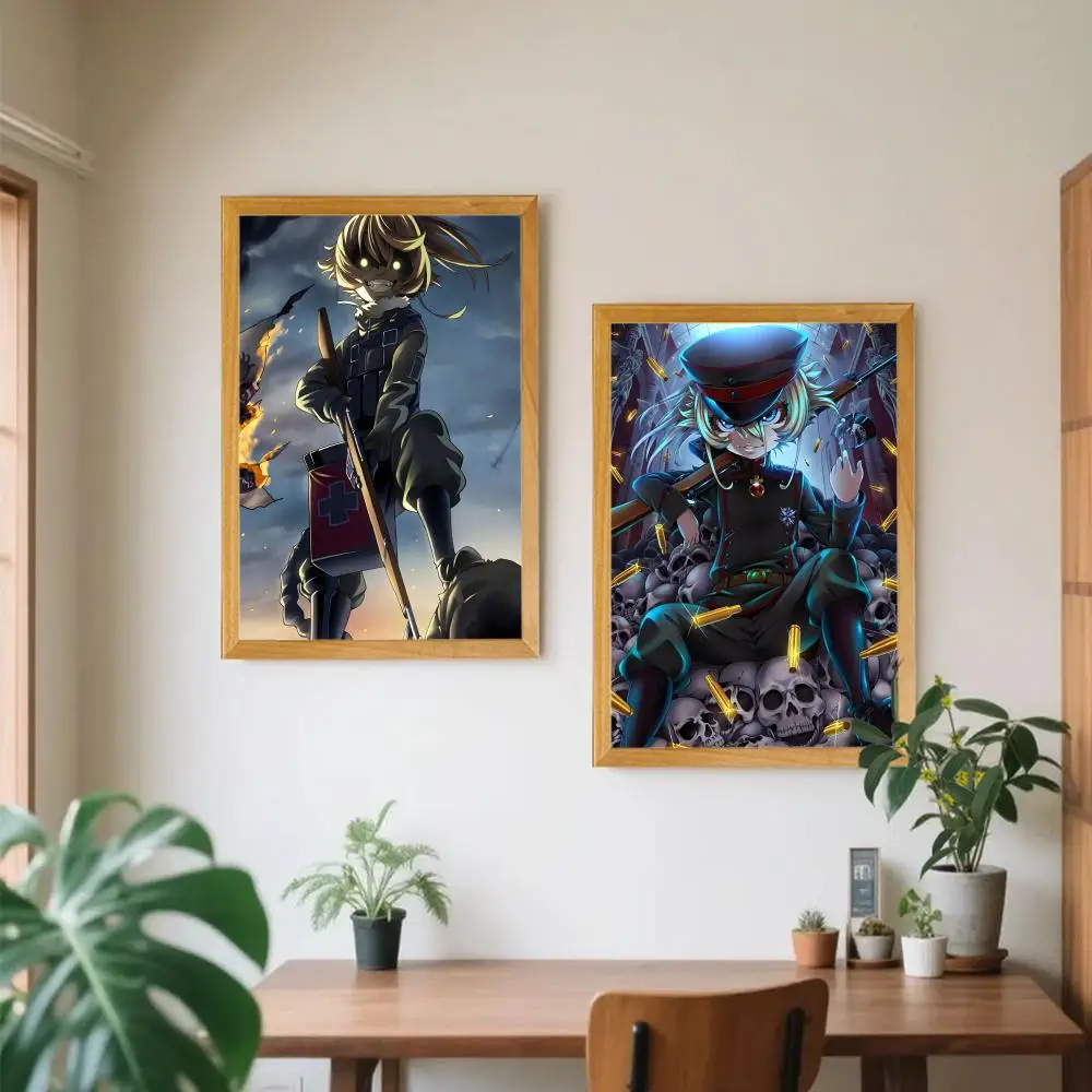 ملصق أنيمي S-Saga of Tanya the Evil HD أنيمي موضوع ساخن المغني/OST/فيلم مقاوم للماء ذاتي اللصق ديكور المنزل