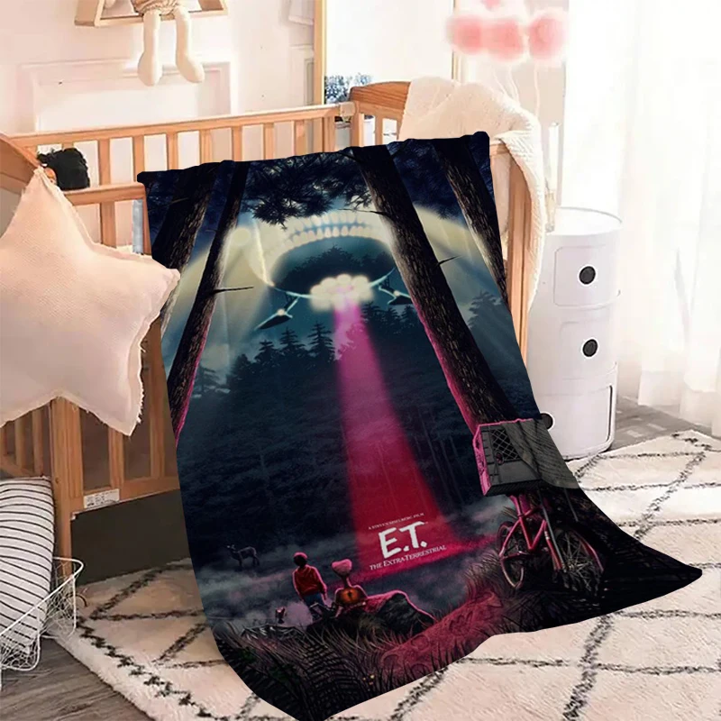 E.T. the Extra-Terrestrial Blanket Custom Cobija Summer Blankets for Decorative Sofa Microfiber Bedding Catnap Knee Bed Throw