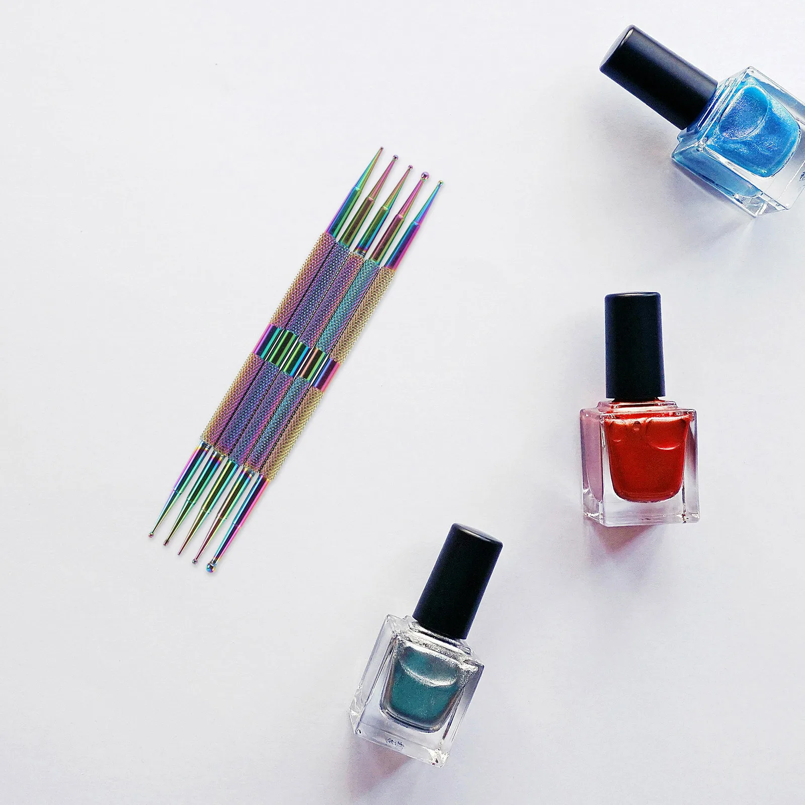 

5Pcs Dotting Pens for Nails Double End Nail Art Tools Kit for Detailed Design Painting Embossing DIY Home Salon Use