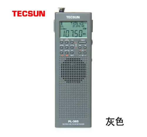 

Original TECSUN PL-365 Mini Portable DSP ETM ATS FM-Stereo MW SW World Band Stereo Radio PL365 Gray color